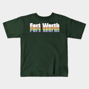 Fort Worth // Retro Typography Design Kids T-Shirt